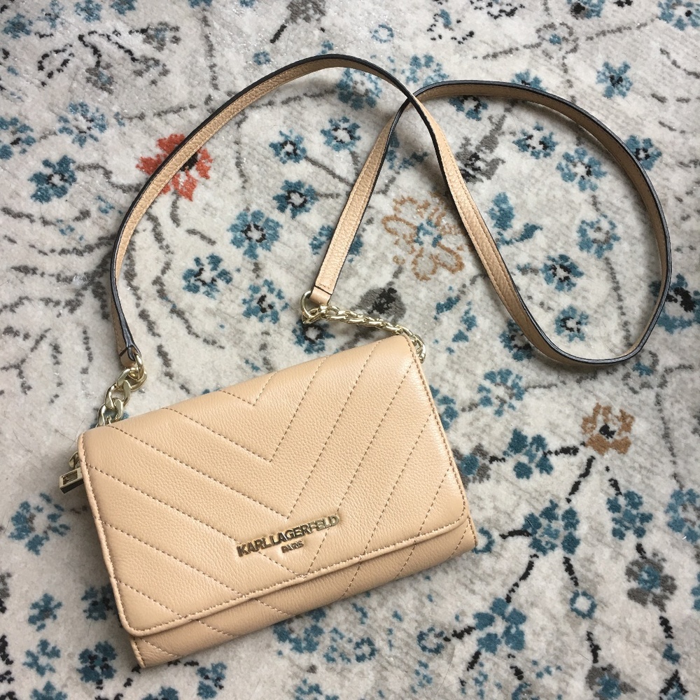 Karl Lagerfeld Cream Crossbody Bag